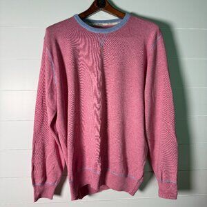 Stenstroms Cotton Cashmere Knit Sweater Pulloever Men's Size XXL Pink Blue
